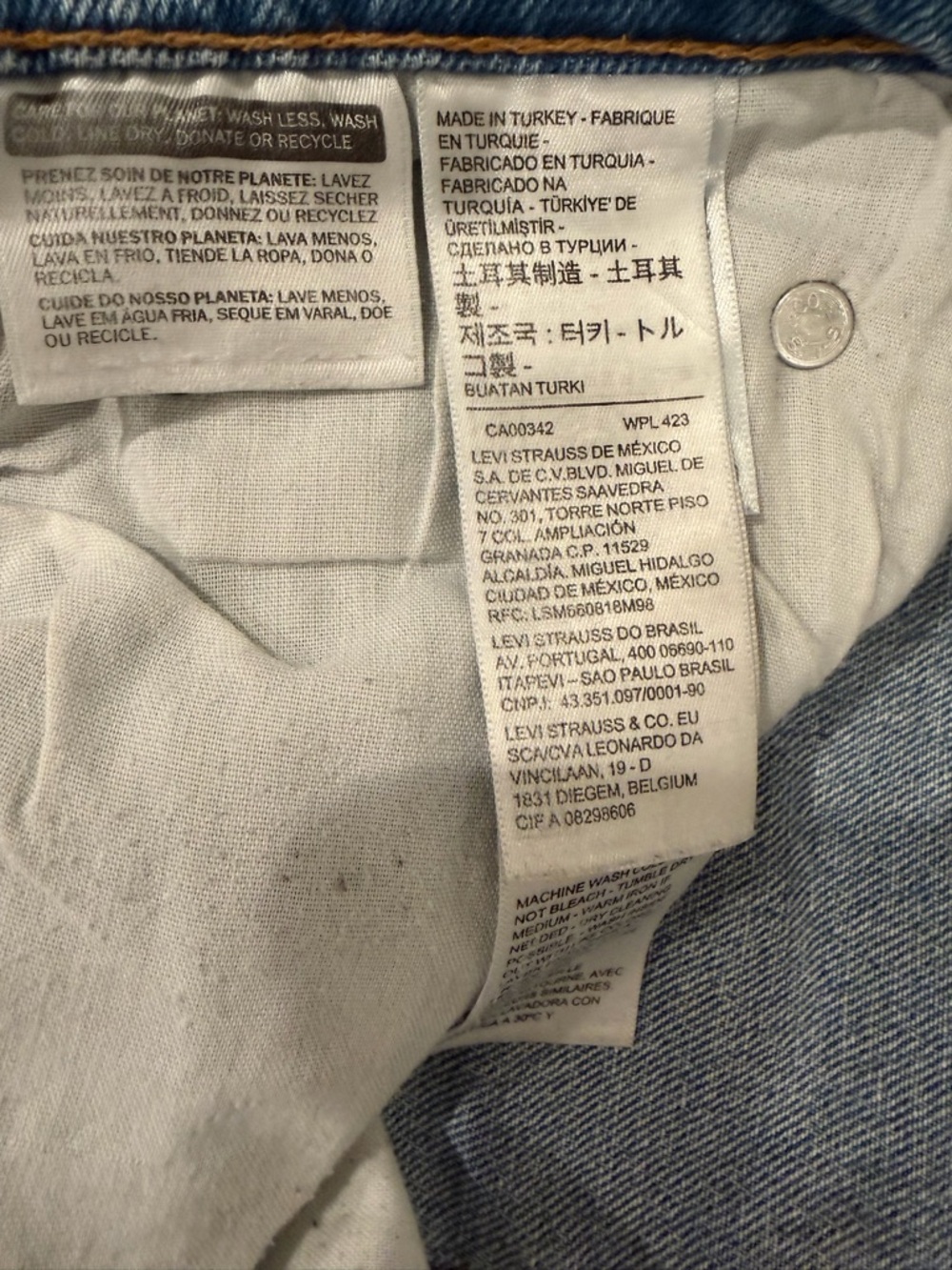 Levi’s Ribcage Straight Jeans 28 High Rise Medium Wash Button Fly Crop - Picture 6 of 8